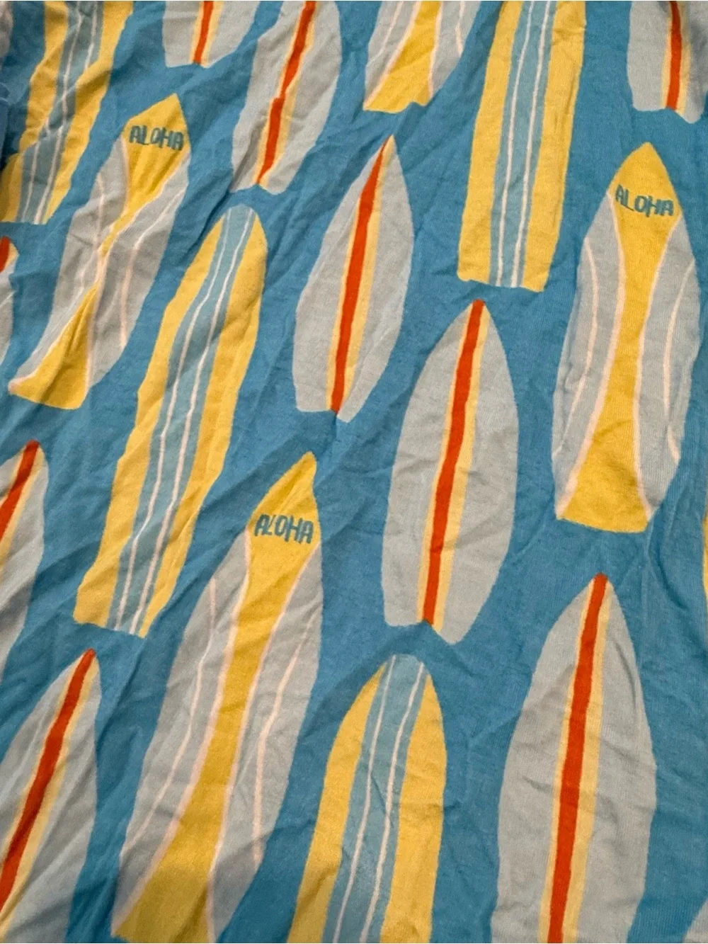 SoHa Keiki Kids Bamboo Aloha Surfboard Print Pajama Set - Blue & Yellow